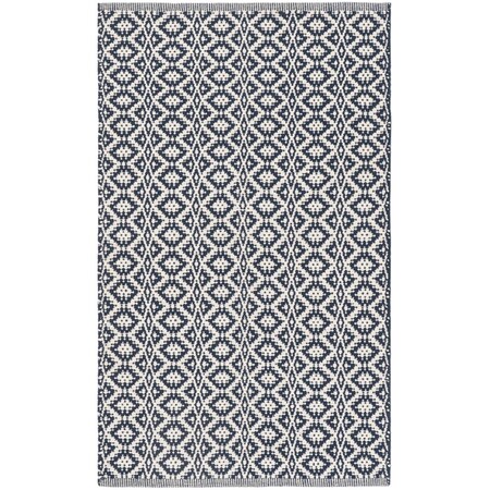 Safavieh 2 ft. 3 in. x 3 ft. 9 in. Montauk Rectangle Hand Woven Rug - Ivory & Navy MTK716H-2339